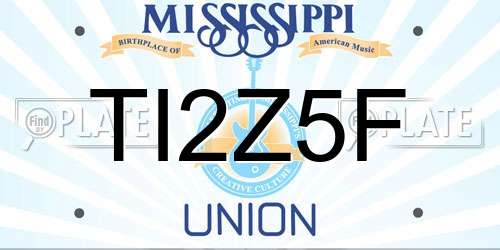 TI2Z5F Mississippi License Plate