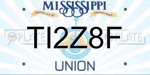 TI2Z8F Mississippi License Plate