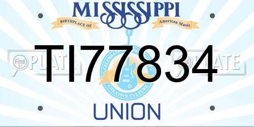 TI77834 Mississippi License Plate