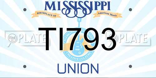 TI793 Mississippi License Plate