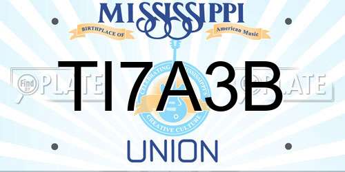 TI7A3B Mississippi License Plate