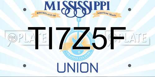 TI7Z5F Mississippi License Plate