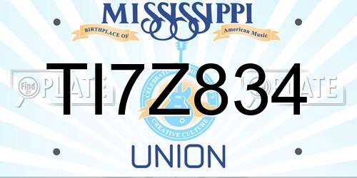 TI7Z834 Mississippi License Plate