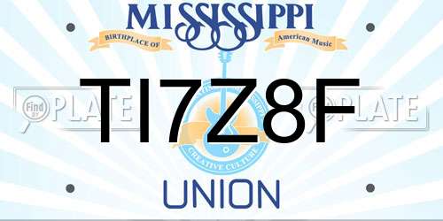 TI7Z8F Mississippi License Plate