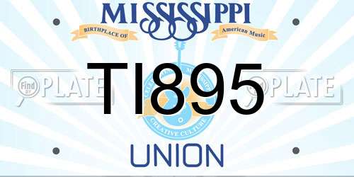 TI895 Mississippi License Plate