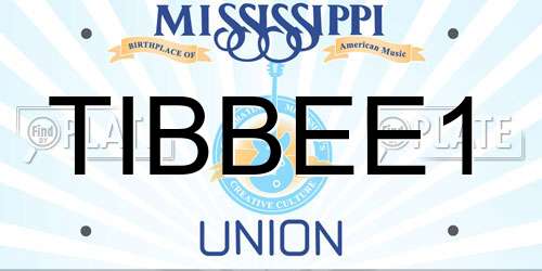 TIBBEE1 Mississippi License Plate