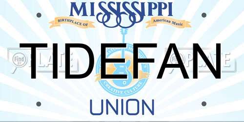 TIDEFAN Mississippi License Plate