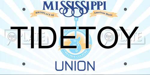 TIDETOY Mississippi License Plate