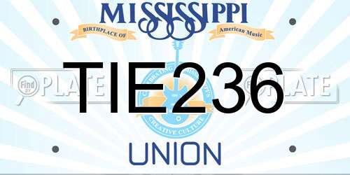 TIE236 Mississippi License Plate