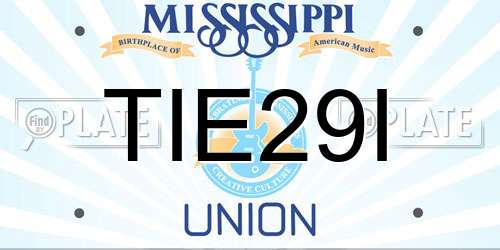 TIE29I Mississippi License Plate