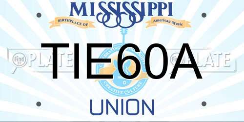 TIE60A Mississippi License Plate