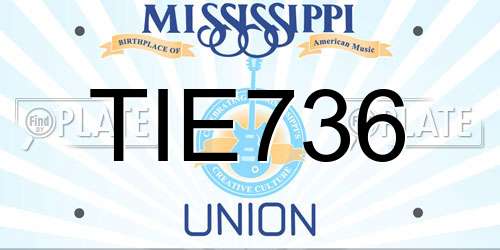 TIE736 Mississippi License Plate