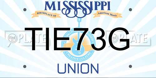 TIE73G Mississippi License Plate