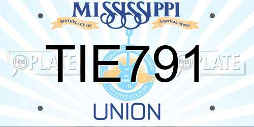 TIE791 Mississippi License Plate
