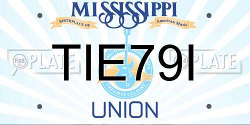 TIE79I Mississippi License Plate