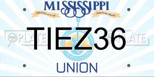 TIEZ36 Mississippi License Plate