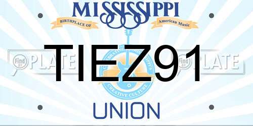 TIEZ91 Mississippi License Plate