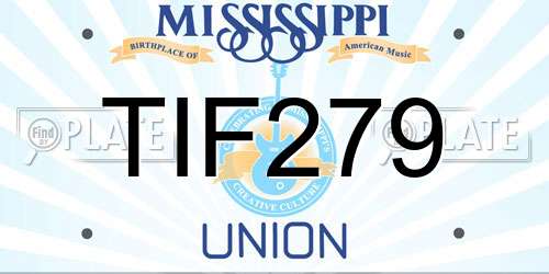 TIF279 Mississippi License Plate