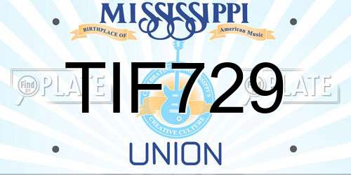 TIF729 Mississippi License Plate