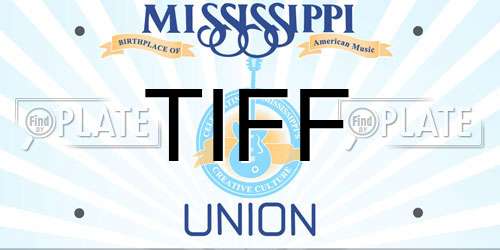 TIFF Mississippi License Plate