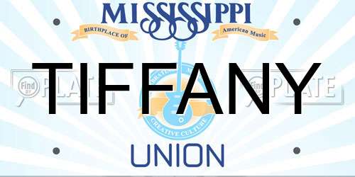 TIFFANY Mississippi License Plate