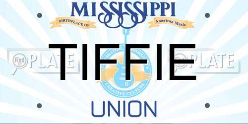 TIFFIE Mississippi License Plate