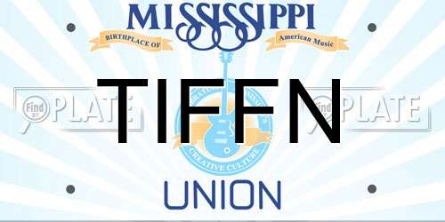 TIFFN Mississippi License Plate