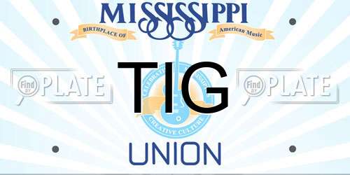 TIG Mississippi License Plate