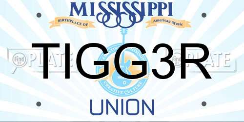 TIGG3R Mississippi License Plate