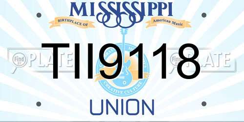 TII9118 Mississippi License Plate