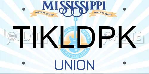 TIKLDPK Mississippi License Plate