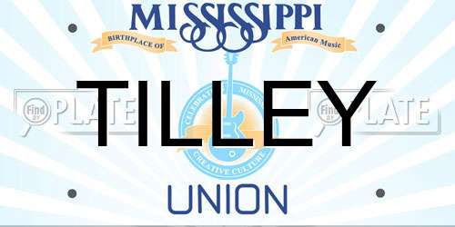 TILLEY Mississippi License Plate
