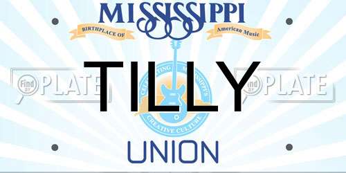 TILLY Mississippi License Plate