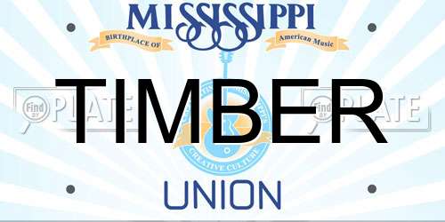 TIMBER Mississippi License Plate