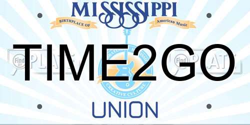 TIME2GO Mississippi License Plate