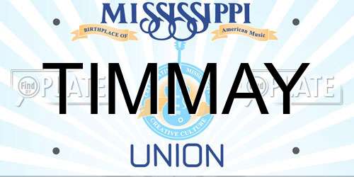 TIMMAY Mississippi License Plate