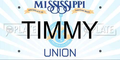 TIMMY Mississippi License Plate
