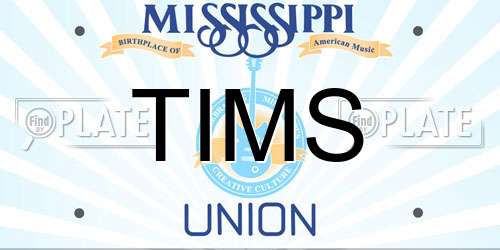 TIMS Mississippi License Plate