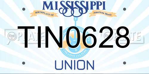 TIN0628 Mississippi License Plate