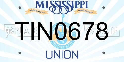 TIN0678 Mississippi License Plate