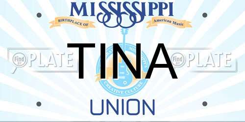 TINA Mississippi License Plate