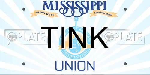 TINK Mississippi License Plate