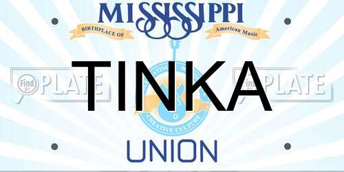 TINKA Mississippi License Plate