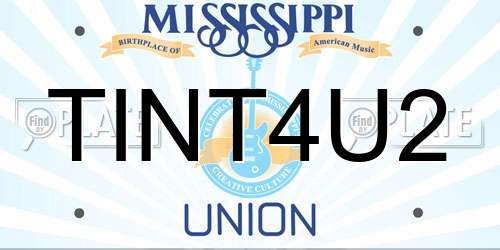 TINT4U2 Mississippi License Plate