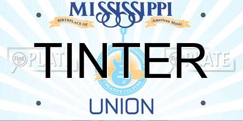 TINTER Mississippi License Plate