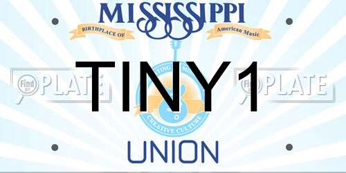 TINY1 Mississippi License Plate