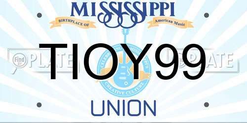 TIOY99 Mississippi License Plate