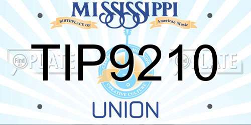 TIP9210 Mississippi License Plate