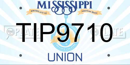 TIP9710 Mississippi License Plate