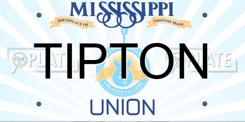 TIPTON Mississippi License Plate
